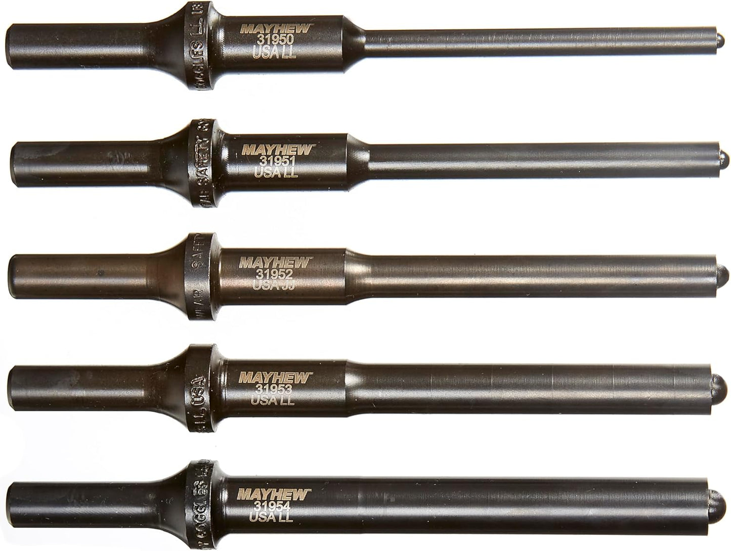 Tools 32020 Pneumatic Roll Pin Punch, 5-Piece Set