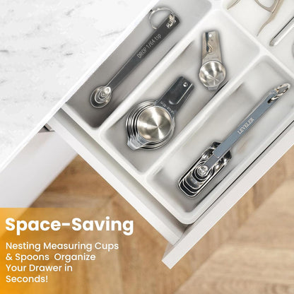 21 Pieces Measuring Cups and Spoons Set - Includes 7 Stainless Steel Measuring Cups, 8 Rectangular & 5 Mini Measuring Spoons with Leveler Fits Spice Jars, Ideal for Dry and Liquid Ingredients