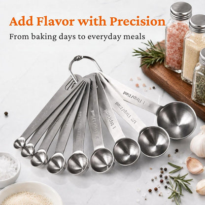 21 Pieces Measuring Cups and Spoons Set - Includes 7 Stainless Steel Measuring Cups, 8 Rectangular & 5 Mini Measuring Spoons with Leveler Fits Spice Jars, Ideal for Dry and Liquid Ingredients