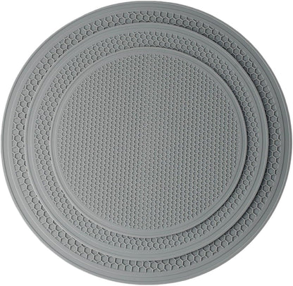 3 PCS Silicone Microwave Mat Heat Resistant Multifunctional Mat(8 10 12 Inch),Trivet,Splatter Guard,Pot Holder,Baking,Silicone Draining Mat,Place Mat,Dishwasher Safe(Gray)