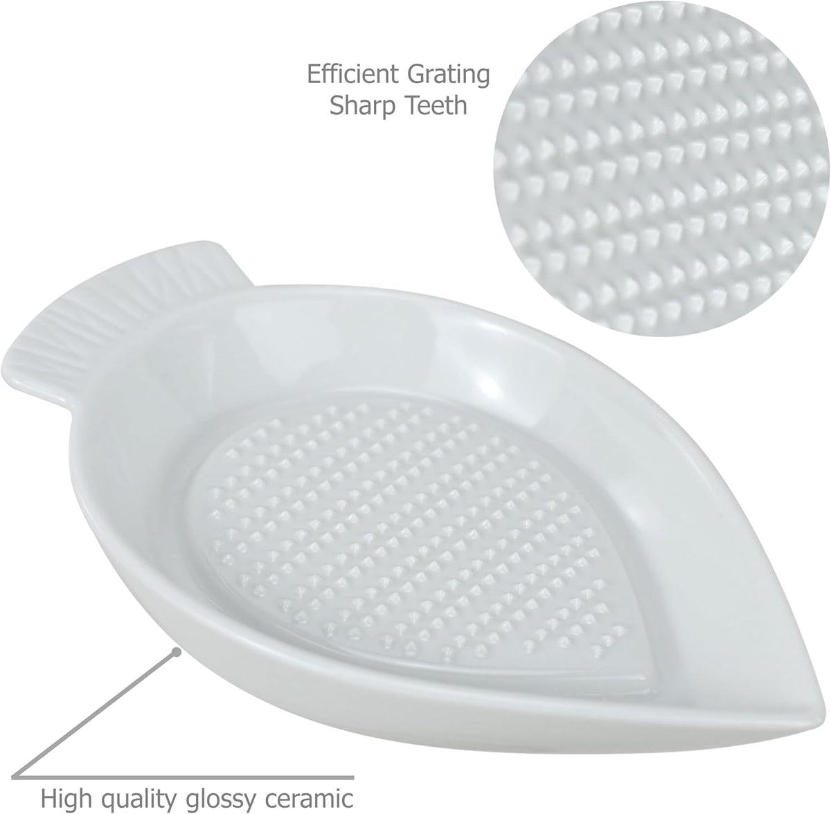 Ceramic Grater Plate Grinding Dish with Spoon and Brushes