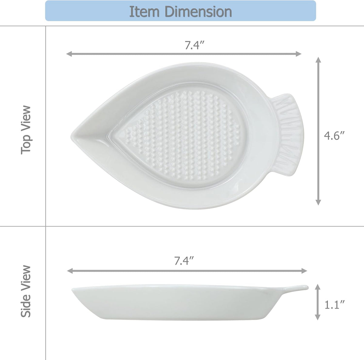 Ceramic Grater Plate Grinding Dish with Spoon and Brushes