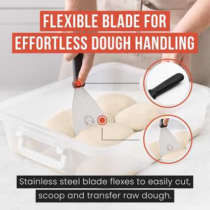 Stainless Steel Bench Scraper, Pizza Dough Cutter, 6 inch