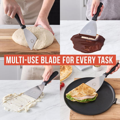 Stainless Steel Bench Scraper, Pizza Dough Cutter, 6 inch