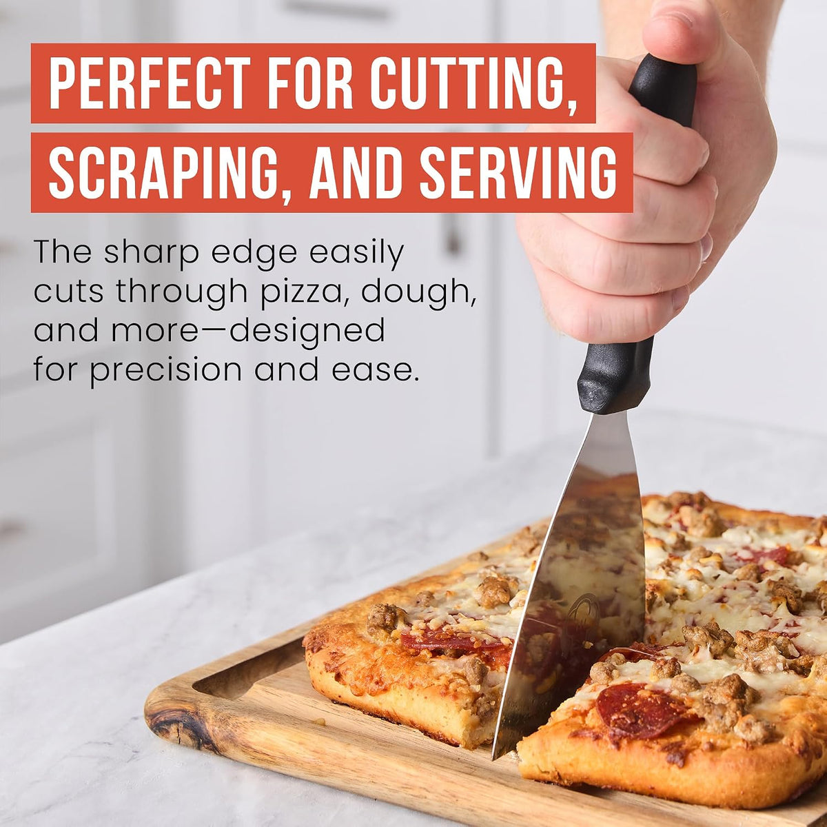 Stainless Steel Bench Scraper, Pizza Dough Cutter, 6 inch
