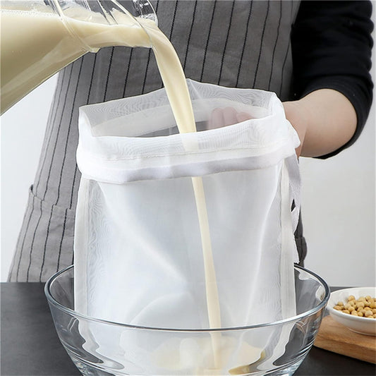 1Pc Nut Milk Cheese Bag Reusable Fine Mesh Cheesecloth Bags For Straining Almond Soy Milk Strainer For Cold Brew Coffee Tea Beer Juice Fine Filter Nylon Mesh Cheese Cloth, Colanders and Food Strainers