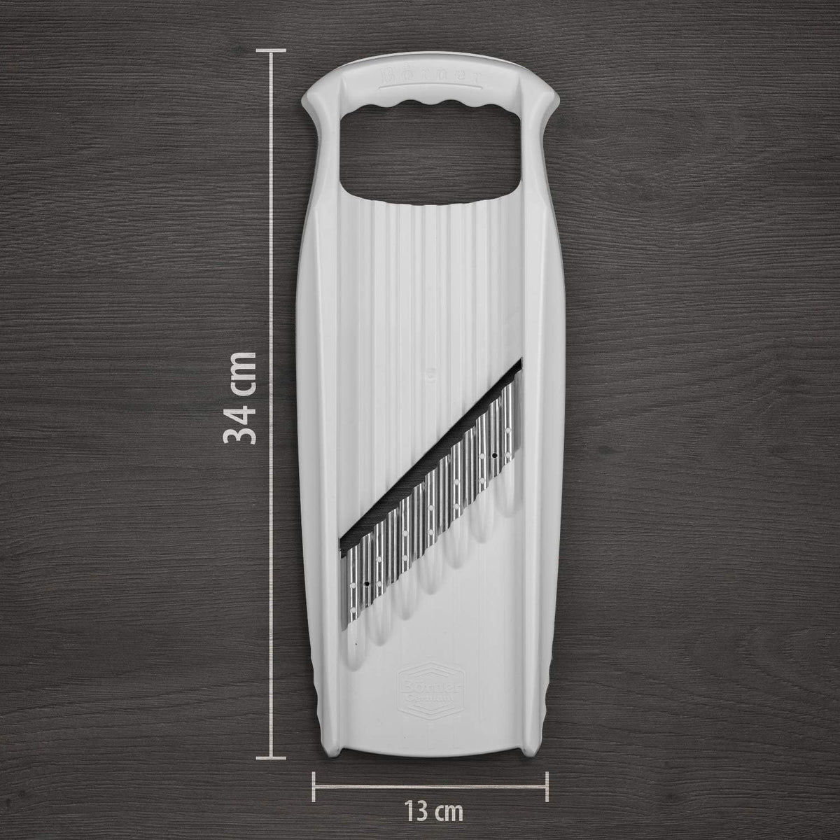 Wave-Waffle XXL PowerLine Crinkle Cut Vegetable Slicer (White) • Wavy Mandoline for Vegetables • Wave/Waffle/Crinkle Cut • Potato Slicer for Lattice Potatoes