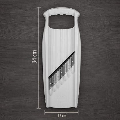 Wave-Waffle XXL PowerLine Crinkle Cut Vegetable Slicer (White) • Wavy Mandoline for Vegetables • Wave/Waffle/Crinkle Cut • Potato Slicer for Lattice Potatoes