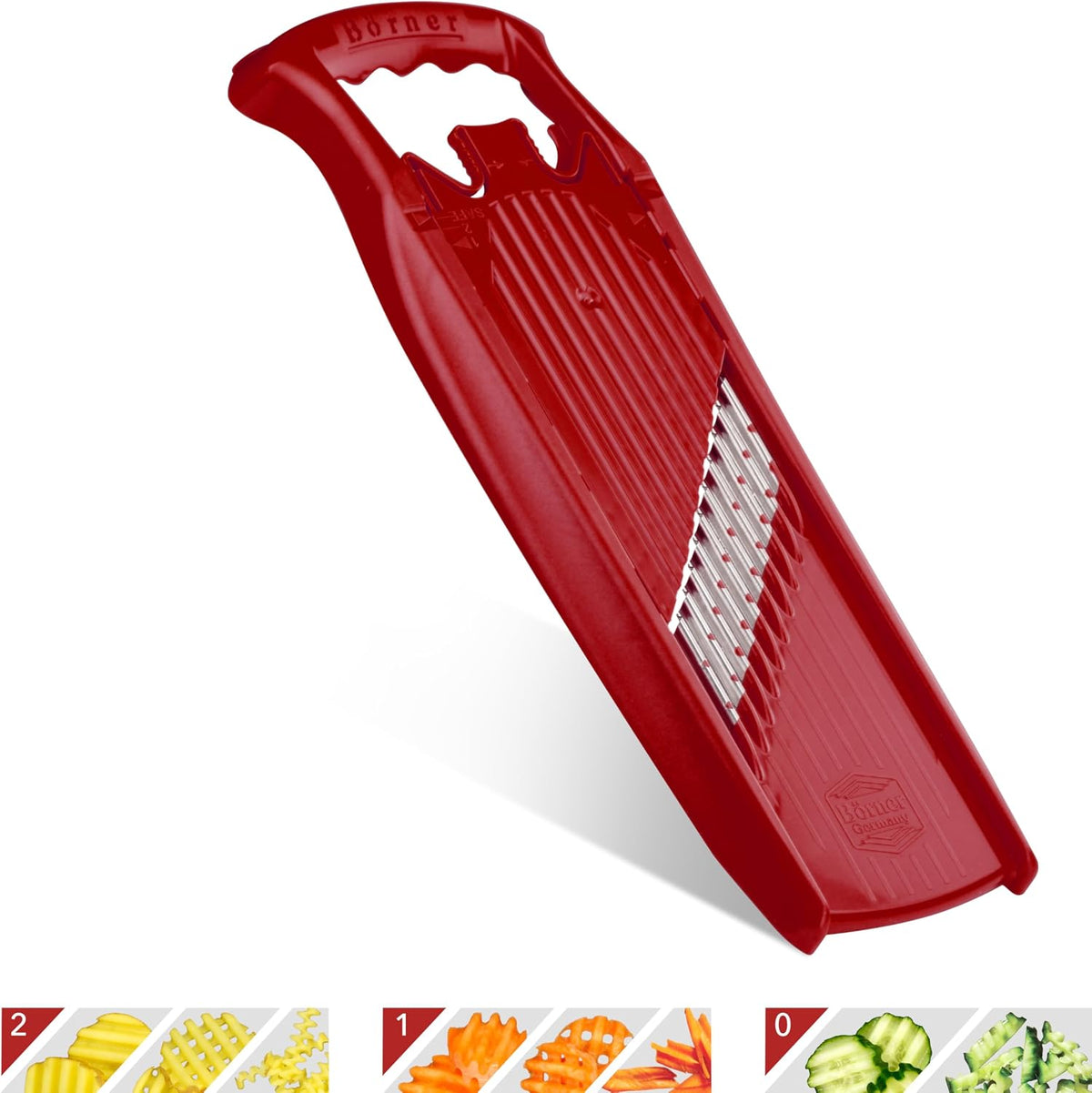 Wave-Waffle XXL PowerLine Crinkle Cut Vegetable Slicer (White) • Wavy Mandoline for Vegetables • Wave/Waffle/Crinkle Cut • Potato Slicer for Lattice Potatoes
