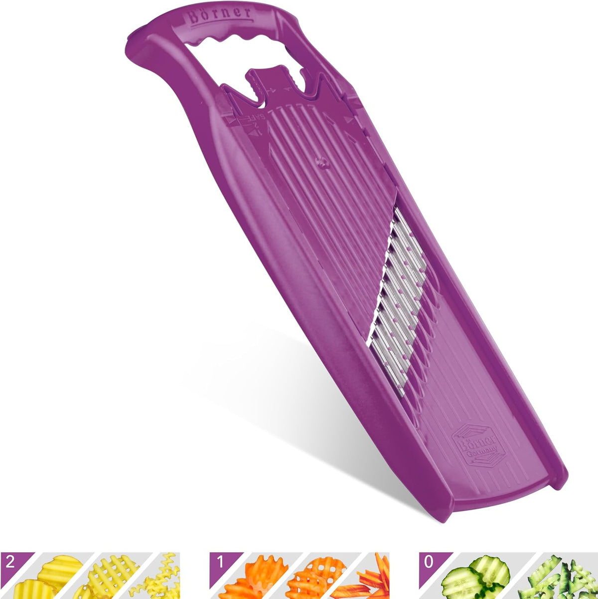 Wave-Waffle XXL PowerLine Crinkle Cut Vegetable Slicer (White) • Wavy Mandoline for Vegetables • Wave/Waffle/Crinkle Cut • Potato Slicer for Lattice Potatoes