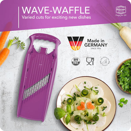 Wave-Waffle XXL PowerLine Crinkle Cut Vegetable Slicer (White) • Wavy Mandoline for Vegetables • Wave/Waffle/Crinkle Cut • Potato Slicer for Lattice Potatoes