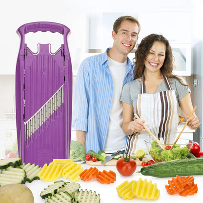 Wave-Waffle XXL PowerLine Crinkle Cut Vegetable Slicer (White) • Wavy Mandoline for Vegetables • Wave/Waffle/Crinkle Cut • Potato Slicer for Lattice Potatoes