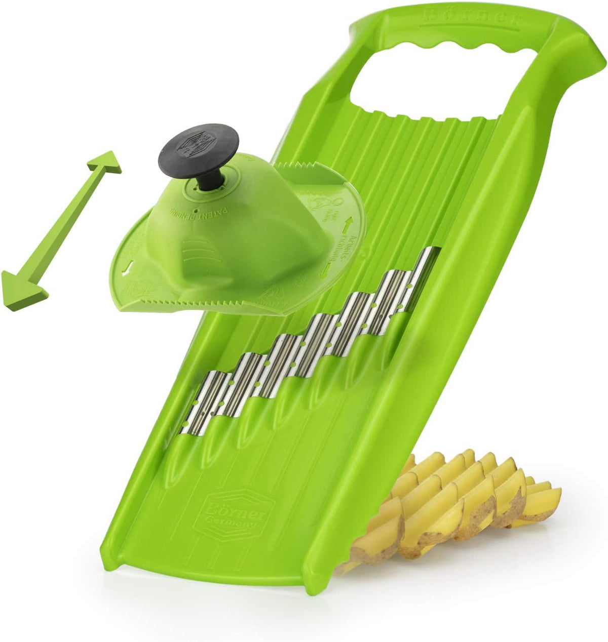 Wave-Waffle XXL PowerLine Crinkle Cut Vegetable Slicer (White) • Wavy Mandoline for Vegetables • Wave/Waffle/Crinkle Cut • Potato Slicer for Lattice Potatoes