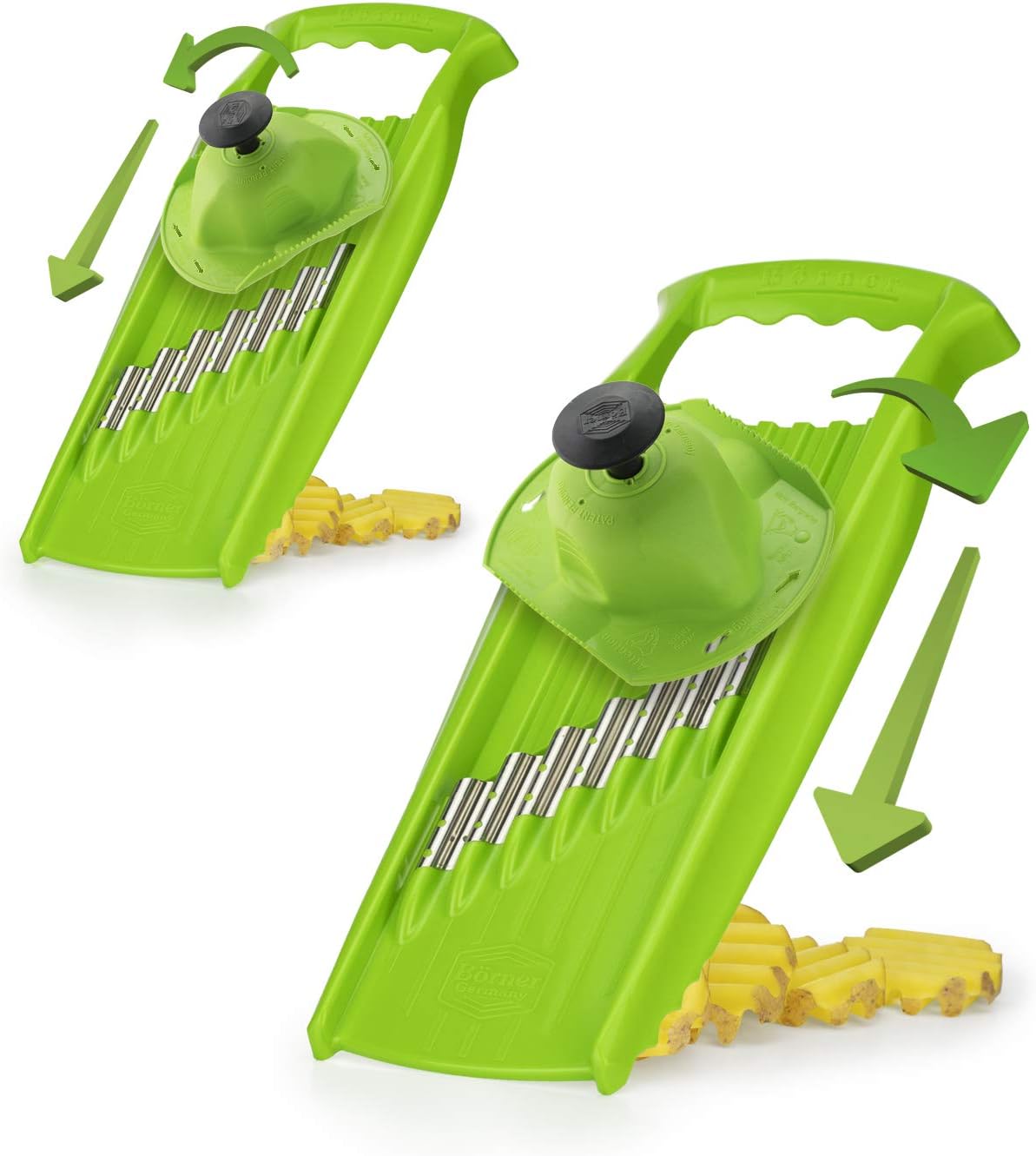 Wave-Waffle XXL PowerLine Crinkle Cut Vegetable Slicer (White) • Wavy Mandoline for Vegetables • Wave/Waffle/Crinkle Cut • Potato Slicer for Lattice Potatoes