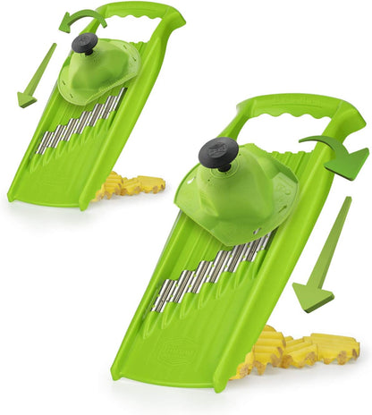 Wave-Waffle XXL PowerLine Crinkle Cut Vegetable Slicer (White) • Wavy Mandoline for Vegetables • Wave/Waffle/Crinkle Cut • Potato Slicer for Lattice Potatoes