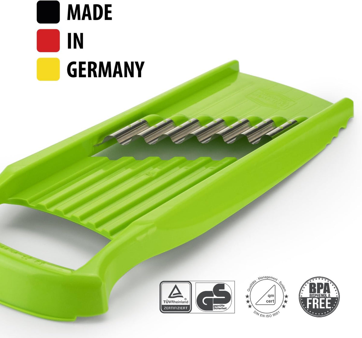 Wave-Waffle XXL PowerLine Crinkle Cut Vegetable Slicer (White) • Wavy Mandoline for Vegetables • Wave/Waffle/Crinkle Cut • Potato Slicer for Lattice Potatoes
