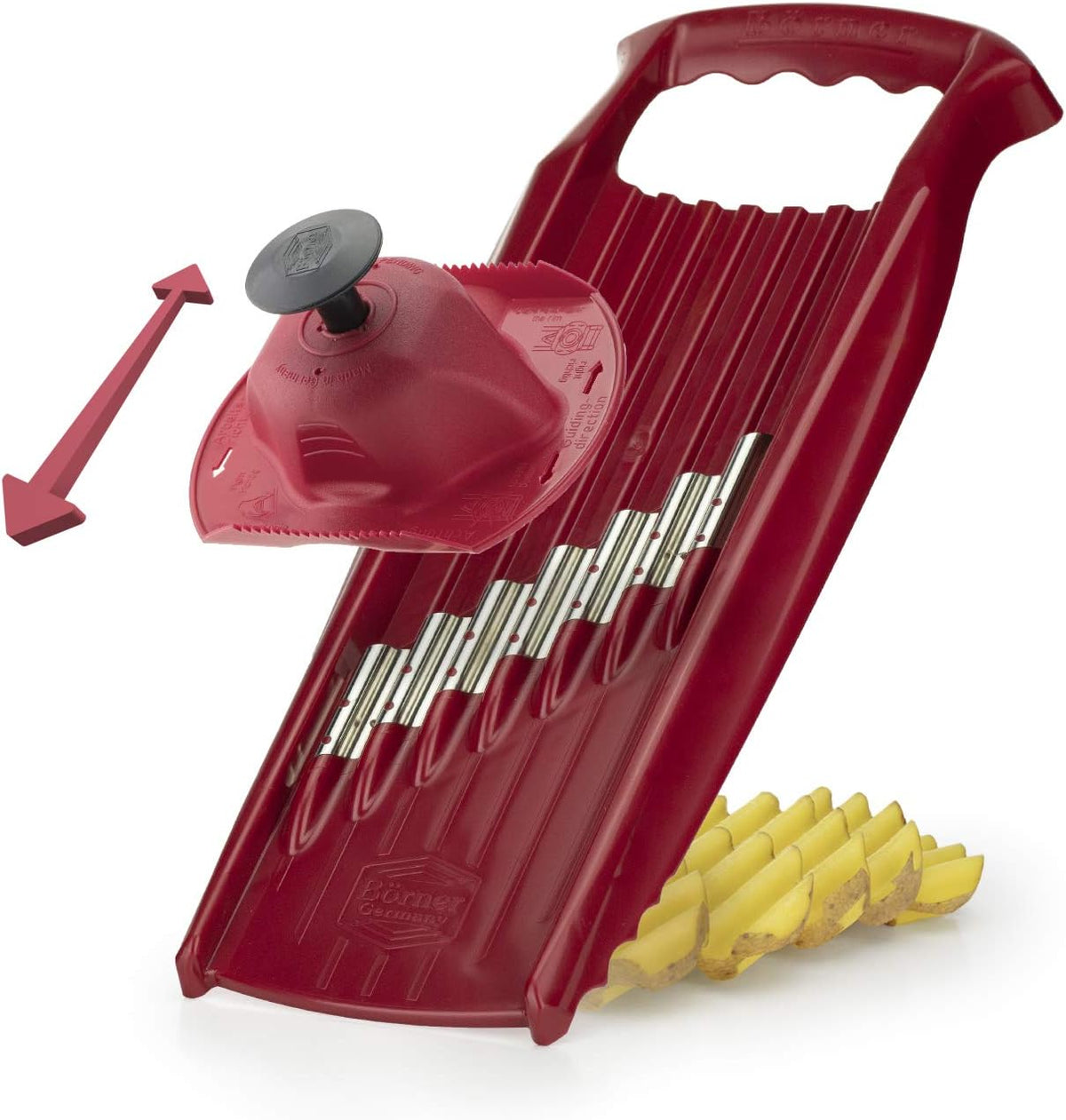 Wave-Waffle XXL PowerLine Crinkle Cut Vegetable Slicer (White) • Wavy Mandoline for Vegetables • Wave/Waffle/Crinkle Cut • Potato Slicer for Lattice Potatoes