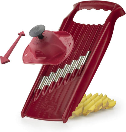 Wave-Waffle XXL PowerLine Crinkle Cut Vegetable Slicer (White) • Wavy Mandoline for Vegetables • Wave/Waffle/Crinkle Cut • Potato Slicer for Lattice Potatoes