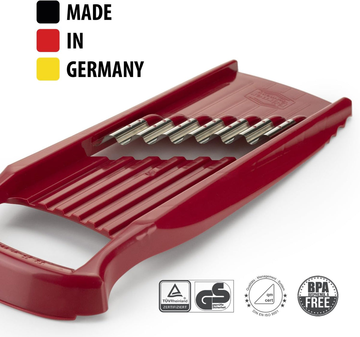 Wave-Waffle XXL PowerLine Crinkle Cut Vegetable Slicer (White) • Wavy Mandoline for Vegetables • Wave/Waffle/Crinkle Cut • Potato Slicer for Lattice Potatoes