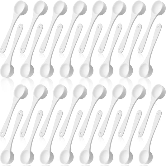 200 Pcs Teaspoon Measuring Spoons Bulk Reusable Plastic Scoop Measuring Spoons Long Handle Plastic Scoop for Cosmetics Coffee Sugar Spices Protein((5 ml / 5 cc/ 1 Tsp)
