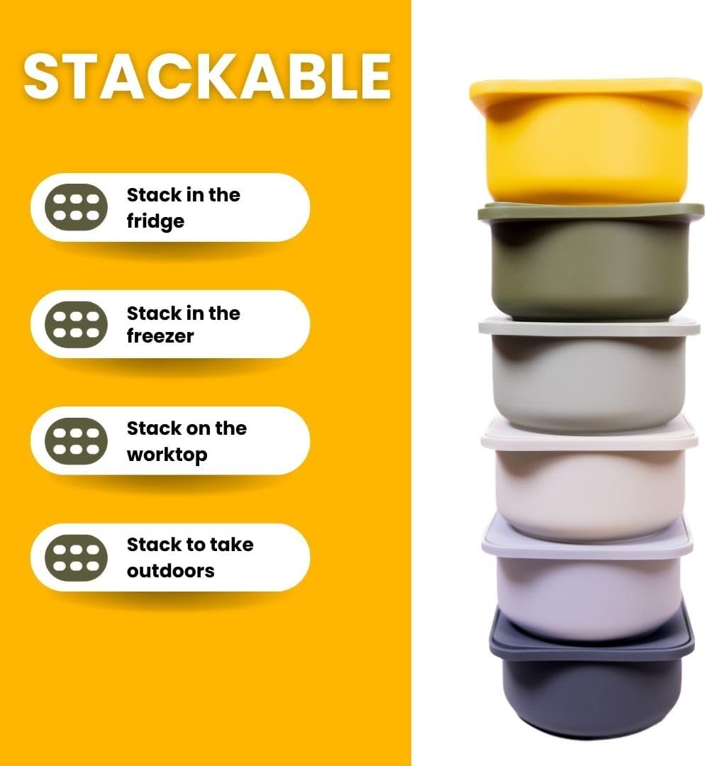Pizza Dough Proofing Silicone Containers with Lids | Pizza Making Accessories | The Perfect Pizza | Set of 6 | Multi Yellow (2 Dough, 2 Olive, 2 Yellow) | Original Size (make 12" Pizzas)