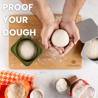 Pizza Dough Proofing Silicone Containers with Lids | Pizza Making Accessories | The Perfect Pizza | Set of 6 | Multi Yellow (2 Dough, 2 Olive, 2 Yellow) | Original Size (make 12" Pizzas)