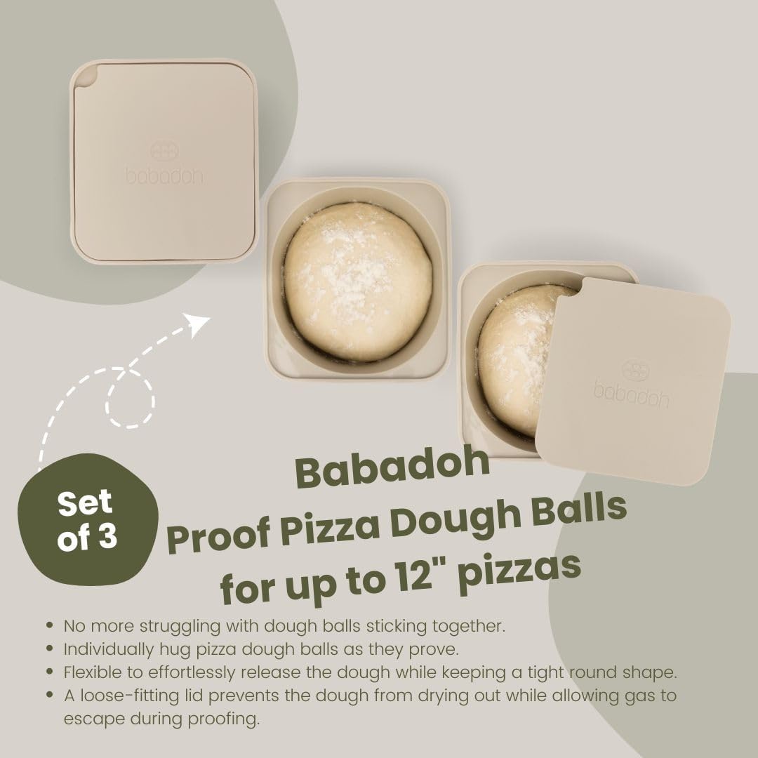 Pizza Dough Proofing Silicone Containers with Lids | Pizza Making Accessories | The Perfect Pizza | Set of 6 | Multi Yellow (2 Dough, 2 Olive, 2 Yellow) | Original Size (make 12" Pizzas)