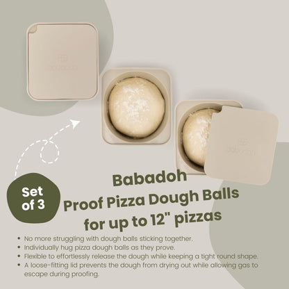 Pizza Dough Proofing Silicone Containers with Lids | Pizza Making Accessories | The Perfect Pizza | Set of 6 | Multi Yellow (2 Dough, 2 Olive, 2 Yellow) | Original Size (make 12" Pizzas)