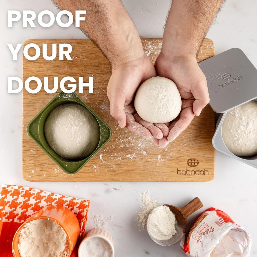 Pizza Dough Proofing Silicone Containers with Lids | Pizza Making Accessories | The Perfect Pizza | Set of 6 | Multi Yellow (2 Dough, 2 Olive, 2 Yellow) | Original Size (make 12" Pizzas)
