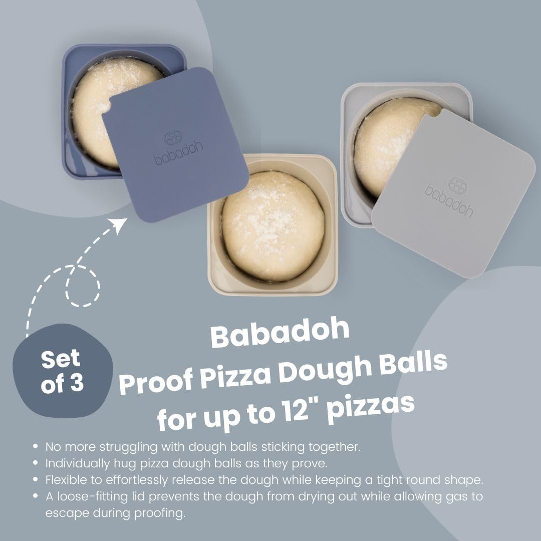 Pizza Dough Proofing Silicone Containers with Lids | Pizza Making Accessories | The Perfect Pizza | Set of 6 | Multi Yellow (2 Dough, 2 Olive, 2 Yellow) | Original Size (make 12" Pizzas)