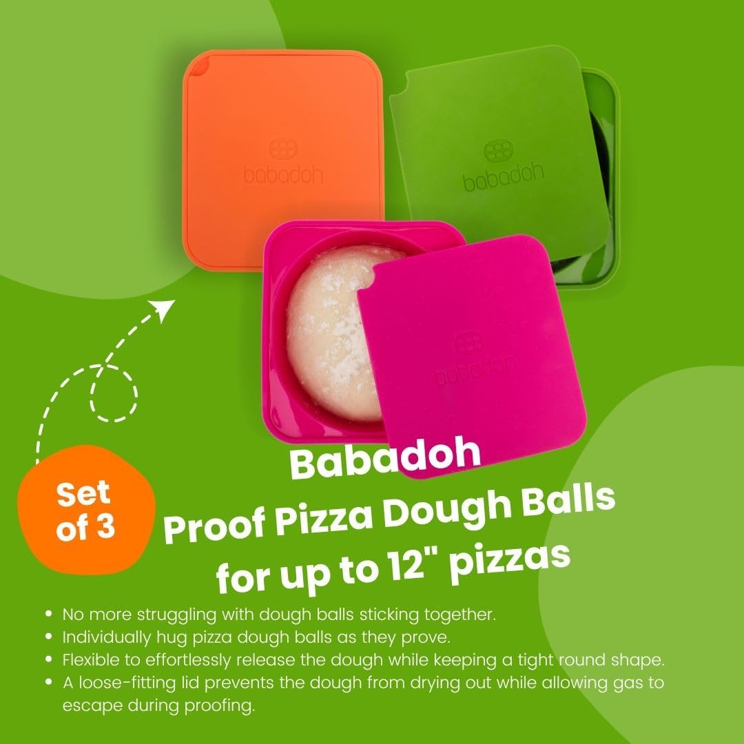 Pizza Dough Proofing Silicone Containers with Lids | Pizza Making Accessories | The Perfect Pizza | Set of 6 | Multi Yellow (2 Dough, 2 Olive, 2 Yellow) | Original Size (make 12" Pizzas)