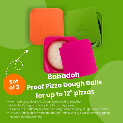 Pizza Dough Proofing Silicone Containers with Lids | Pizza Making Accessories | The Perfect Pizza | Set of 6 | Multi Yellow (2 Dough, 2 Olive, 2 Yellow) | Original Size (make 12" Pizzas)