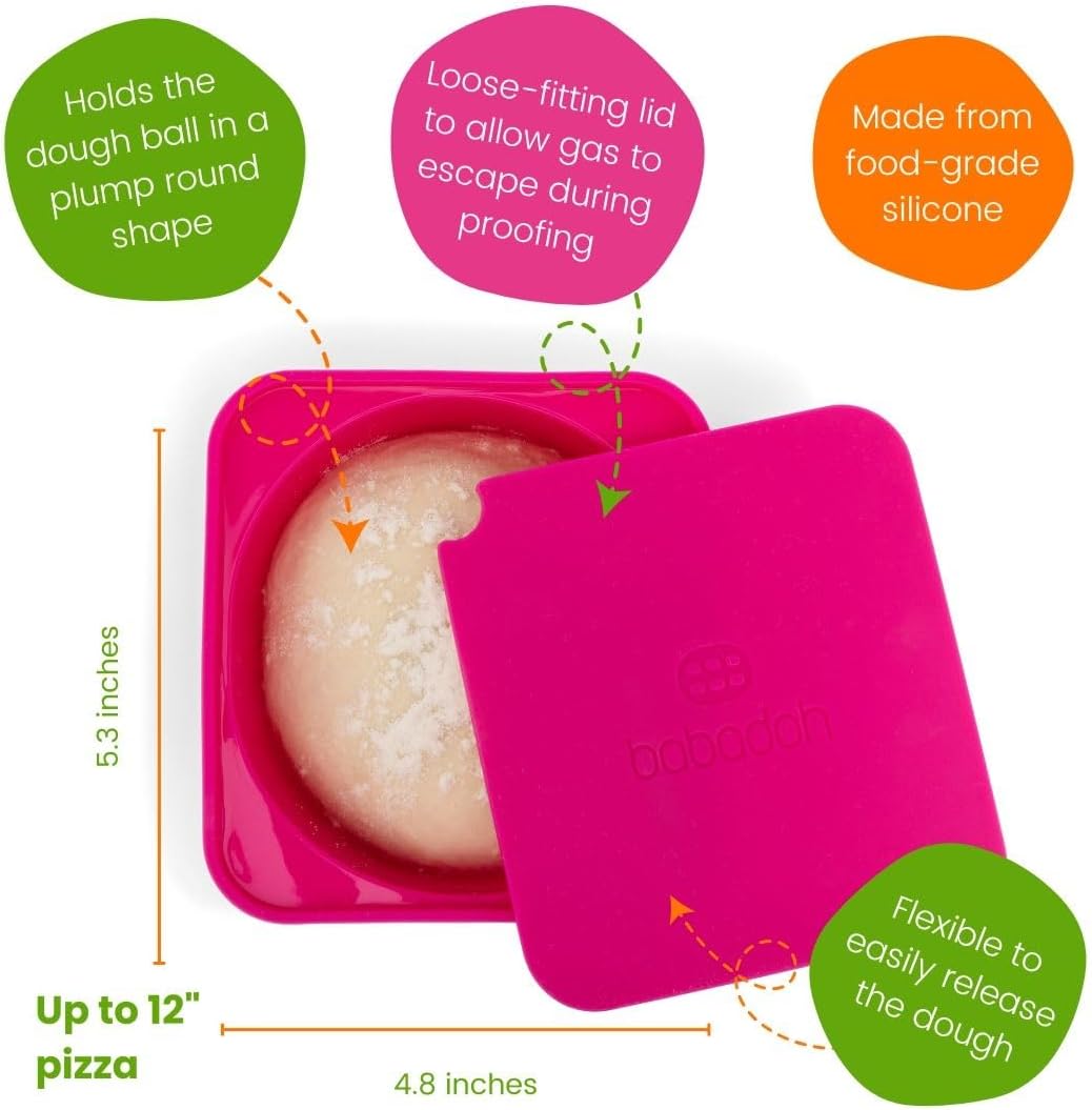 Pizza Dough Proofing Silicone Containers with Lids | Pizza Making Accessories | The Perfect Pizza | Set of 6 | Multi Yellow (2 Dough, 2 Olive, 2 Yellow) | Original Size (make 12" Pizzas)