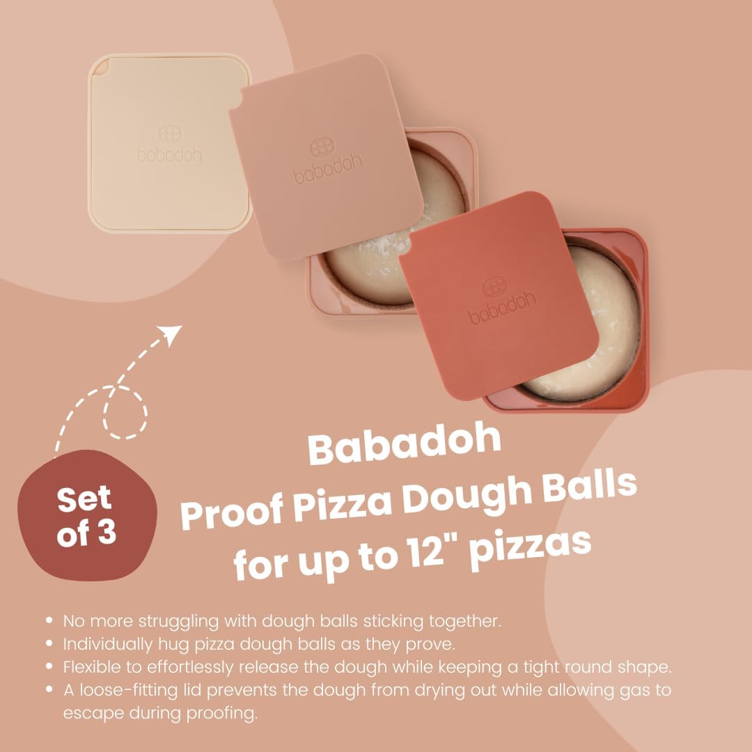 Pizza Dough Proofing Silicone Containers with Lids | Pizza Making Accessories | The Perfect Pizza | Set of 6 | Multi Yellow (2 Dough, 2 Olive, 2 Yellow) | Original Size (make 12" Pizzas)