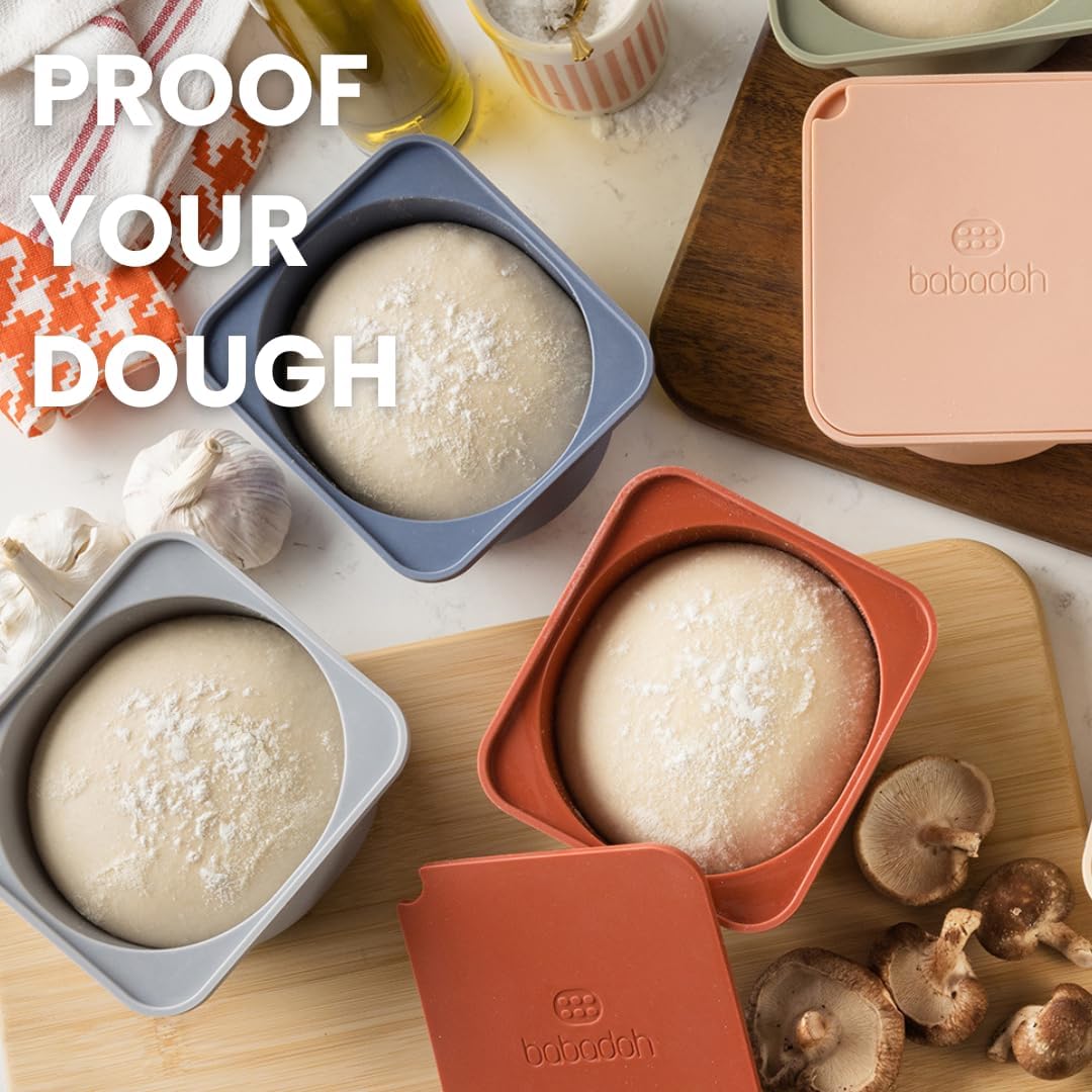 Pizza Dough Proofing Silicone Containers with Lids | Pizza Making Accessories | The Perfect Pizza | Set of 6 | Multi Yellow (2 Dough, 2 Olive, 2 Yellow) | Original Size (make 12" Pizzas)