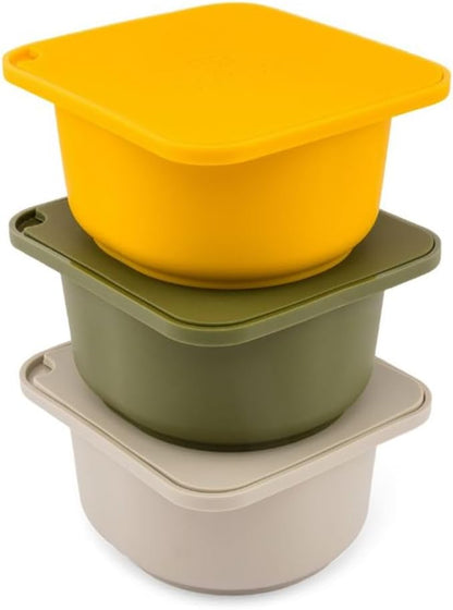 Pizza Dough Proofing Silicone Containers with Lids | Pizza Making Accessories | The Perfect Pizza | Set of 6 | Multi Yellow (2 Dough, 2 Olive, 2 Yellow) | Original Size (make 12" Pizzas)