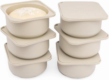 Pizza Dough Proofing Silicone Containers with Lids | Pizza Making Accessories | The Perfect Pizza | Set of 6 | Multi Yellow (2 Dough, 2 Olive, 2 Yellow) | Original Size (make 12" Pizzas)
