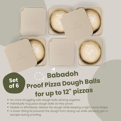 Pizza Dough Proofing Silicone Containers with Lids | Pizza Making Accessories | The Perfect Pizza | Set of 6 | Multi Yellow (2 Dough, 2 Olive, 2 Yellow) | Original Size (make 12" Pizzas)