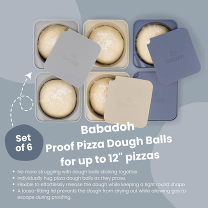 Pizza Dough Proofing Silicone Containers with Lids | Pizza Making Accessories | The Perfect Pizza | Set of 6 | Multi Yellow (2 Dough, 2 Olive, 2 Yellow) | Original Size (make 12" Pizzas)