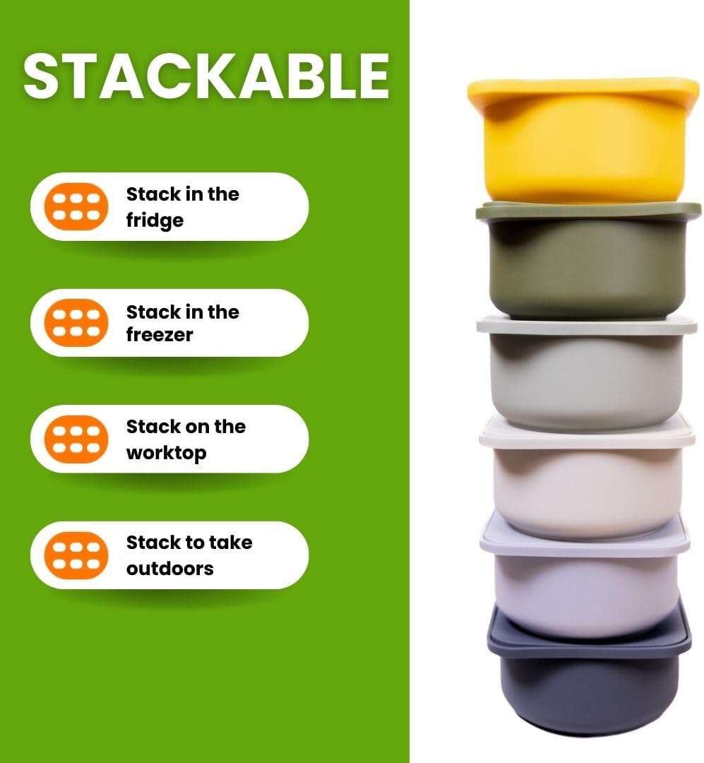 Pizza Dough Proofing Silicone Containers with Lids | Pizza Making Accessories | The Perfect Pizza | Set of 6 | Multi Yellow (2 Dough, 2 Olive, 2 Yellow) | Original Size (make 12" Pizzas)