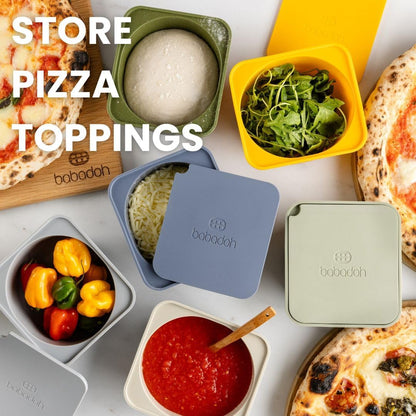 Pizza Dough Proofing Silicone Containers with Lids | Pizza Making Accessories | The Perfect Pizza | Set of 6 | Multi Yellow (2 Dough, 2 Olive, 2 Yellow) | Original Size (make 12" Pizzas)