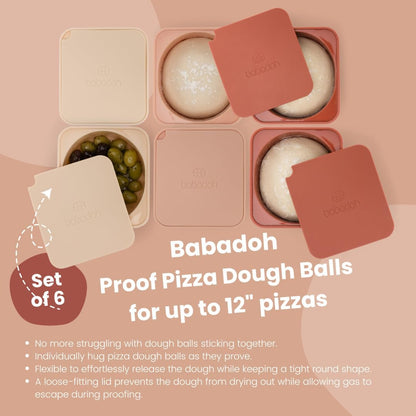 Pizza Dough Proofing Silicone Containers with Lids | Pizza Making Accessories | The Perfect Pizza | Set of 6 | Multi Yellow (2 Dough, 2 Olive, 2 Yellow) | Original Size (make 12" Pizzas)