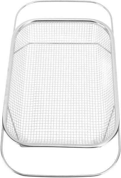 Colander Strainer, Stainless Steel Over The Sink Strainer Basket with Handles, Fine Mesh for Draining Pasta and Fruits, Efficient Kitchen Essential for Food Lovers (Silver)
