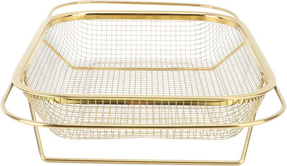 Colander Strainer, Stainless Steel Over The Sink Strainer Basket with Handles, Fine Mesh for Draining Pasta and Fruits, Efficient Kitchen Essential for Food Lovers (Silver)