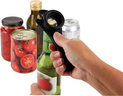 5 Way Opener - Twist-off Caps, Bottle Caps, Pop-Tops, and Jar Lids - Essential Kitchen Gadget for Easy Opening of Jars, Bottles, and Cans - Home Kitchen Accessories - Beer, Wine, and More!