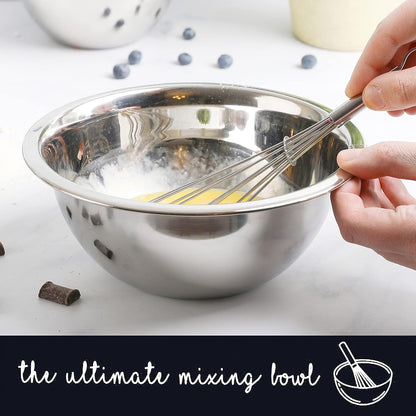 Stainless Steel Mixing Bowls Set, 5-Piece Meal Prep & Food Storage