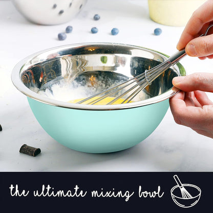Stainless Steel Mixing Bowls Set, 5-Piece Meal Prep & Food Storage