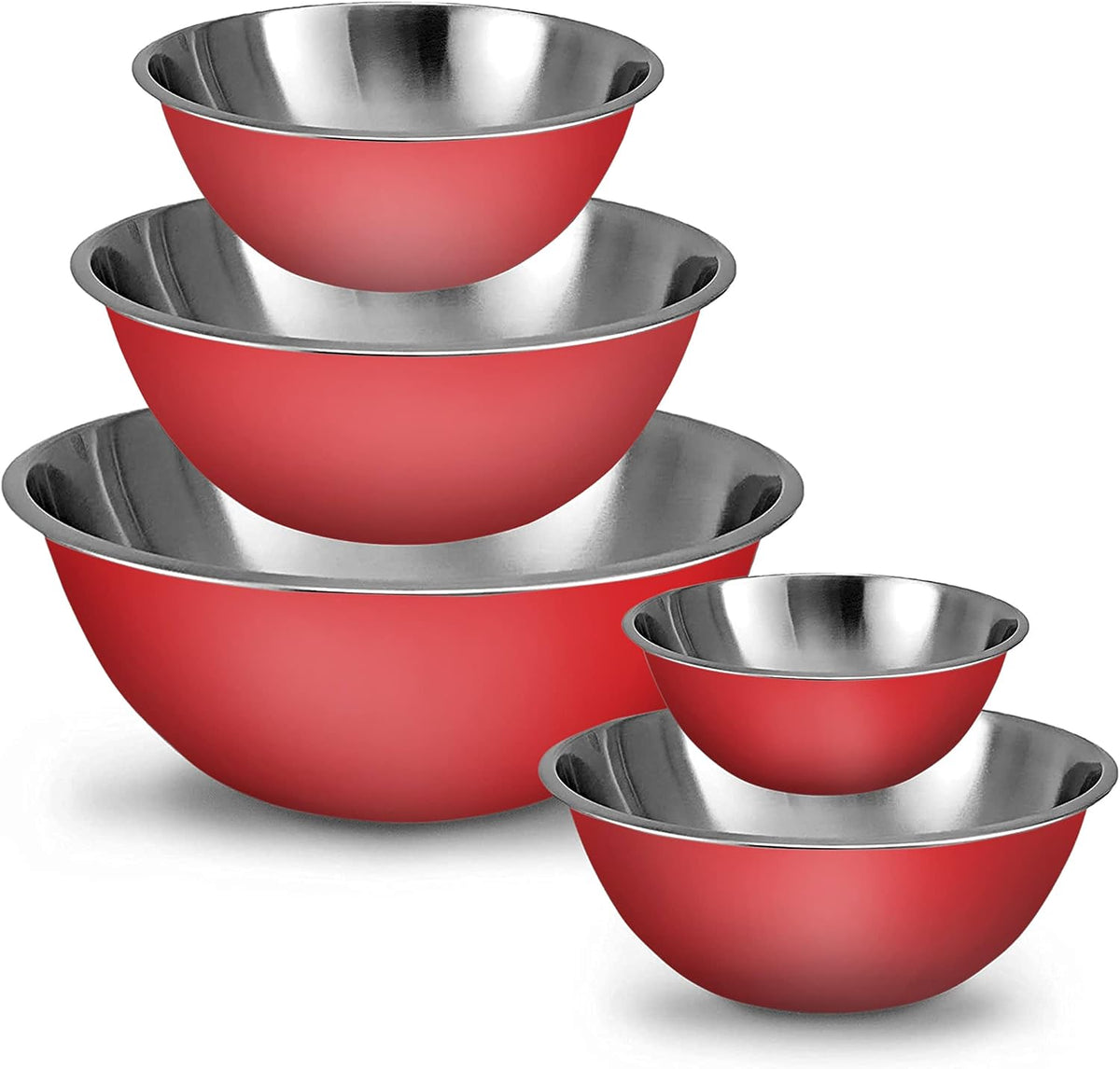Stainless Steel Mixing Bowls Set, 5-Piece Meal Prep & Food Storage
