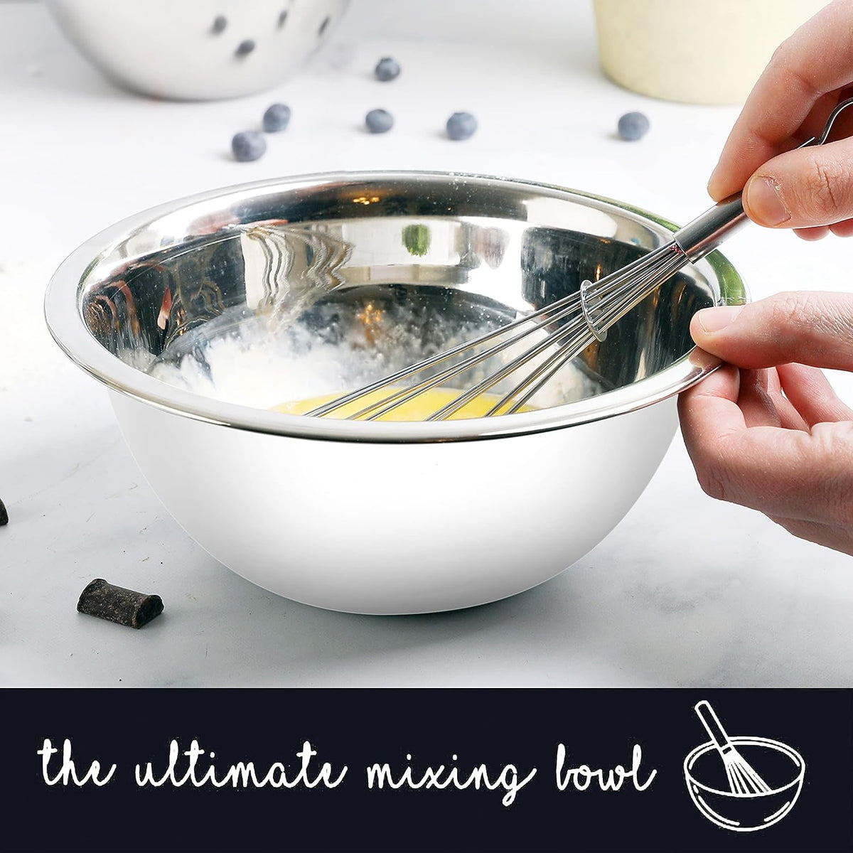 Stainless Steel Mixing Bowls Set, 5-Piece Meal Prep & Food Storage