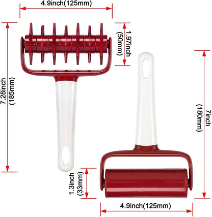 3 pcs Pizza Tool Set Including Pastry Pizza Roller, Pizza Dough Docker that Time-Saving and Dough Cutter (3 pcs)